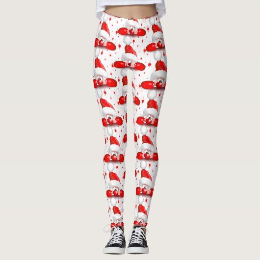 Santa Cartoon Cute Peking Character © BluedarkArt Leggings (Voorkant)