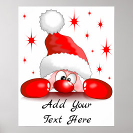 Santa Cartoon Cute Peking Character © BluedarkArt Poster