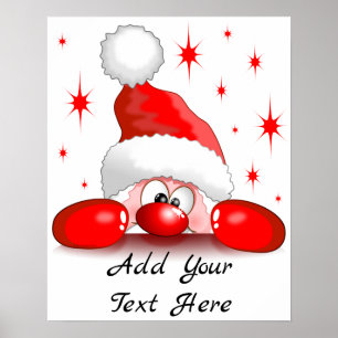 Santa Cartoon Cute Peking Character © BluedarkArt Poster