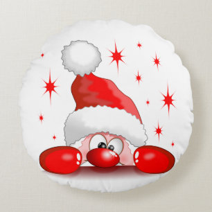 Santa Cartoon Cute Peking Character © BluedarkArt Rond Kussen