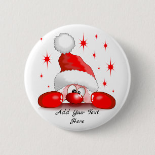 Santa Cartoon Cute Peking Character © BluedarkArt Ronde Button 5,7 Cm
