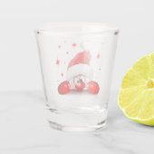 Santa Cartoon Cute Peking Character © BluedarkArt Shot Glas (Achterkant)