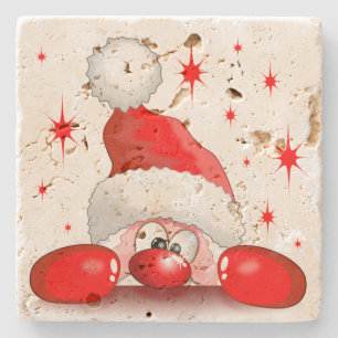 Santa Cartoon Cute Peking Character © BluedarkArt Stenen Onderzetter