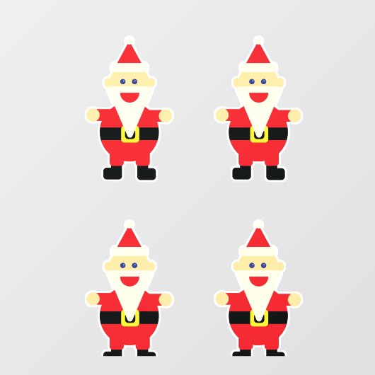 Santa Cartoon Fun Cute Kerstfeestdag Raamsticker (Vel)