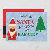 Santa Cartoon grappige kinder kerstgrap rood Feestdagenkaart (Voorkant / Achterkant)