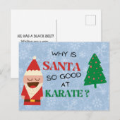 Santa Cartoon grappige kinder kerstgrap rood Feestdagenkaart (Voorkant / Achterkant)