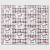 Santa Cartoon Special Delivery Rood Wit Zwart Cadeaupapier (Vlak)