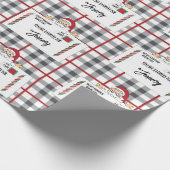 Santa Cartoon Special Delivery Rood Wit Zwart Cadeaupapier (Hoek)