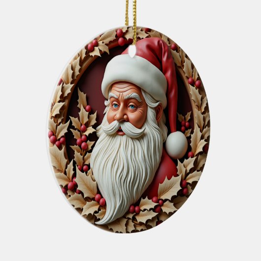 Santa Carved Look  Keramisch Ornament (Rechts)
