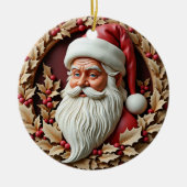 Santa Carved Look  Keramisch Ornament (Voorkant)