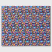 Santa Casino Slot Machine Kerstmis Cadeaupapier (Vlak)