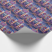 Santa Casino Slot Machine Kerstmis Cadeaupapier (Hoek)