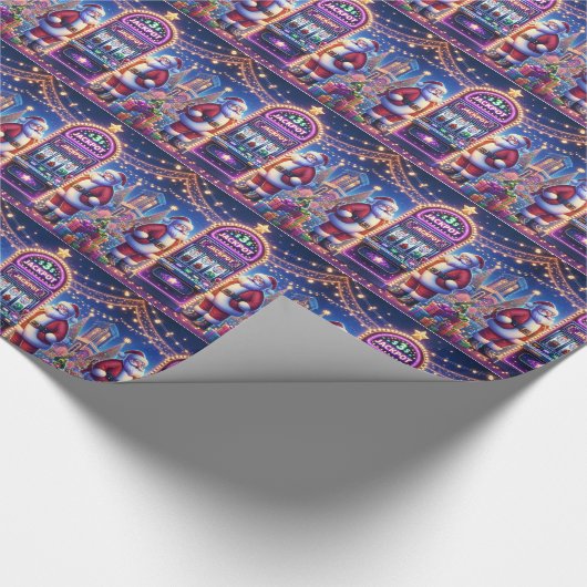 Santa Casino Slot Machine Kerstmis Cadeaupapier (Hoek)