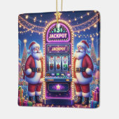 Santa Casino Slot Machine Kerstmis Keramisch Ornament (Links)