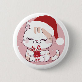 Santa Cat #2 Ronde Button 5,7 Cm