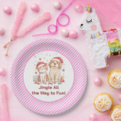 Santa Cat and Dog Friends Papieren Bordje (Feest)