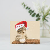 Santa Cat Briefkaart (Staand voorkant)
