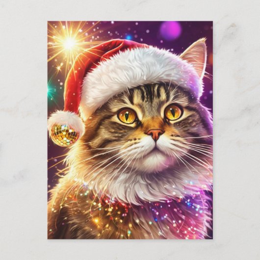 Santa Cat Briefkaart (Voorkant)