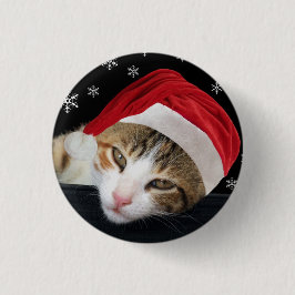 Santa Cat-Button/badge Ronde Button 3,2 Cm
