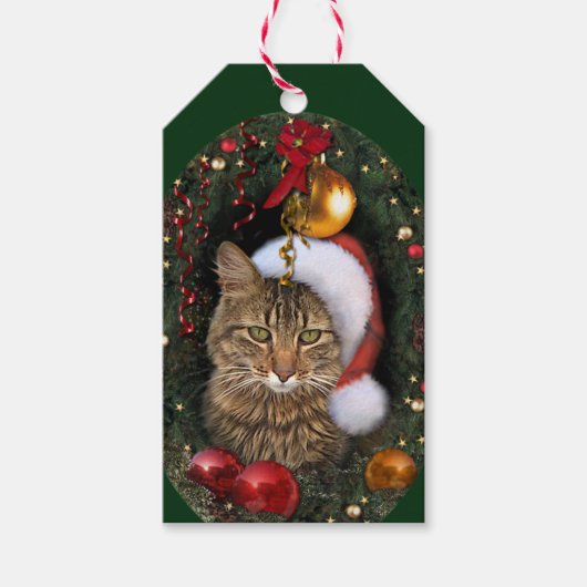 Santa Cat Cadeaulabel (Voorkant)