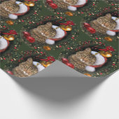 Santa Cat Cadeaupapier (Hoek)