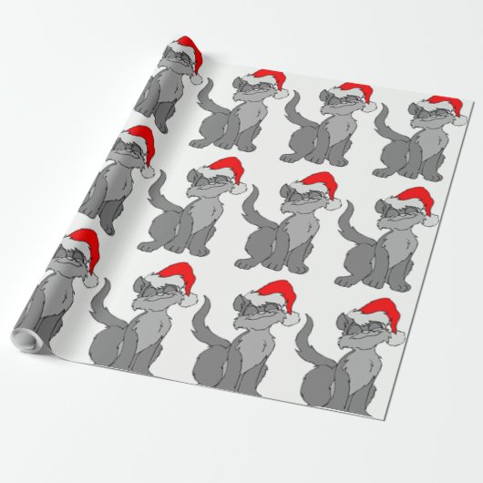 SANTA CAT CADEAUPAPIER (Uitgerold)