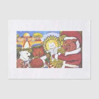 SANTA CAT CHRISTMAS TISSUE PAPIER