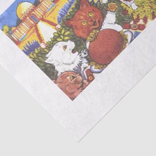 SANTA CAT CHRISTMAS TISSUE PAPIER (Detail)