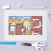 SANTA CAT CHRISTMAS TISSUE PAPIER (Craft)