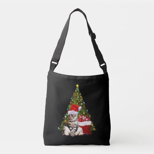 Santa Cat Crossbody Tas (Voorkant)