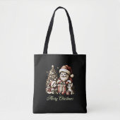 Santa Cat en zijn kleine helpers in  stijl Tote Bag (Voorkant)