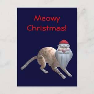 Santa Cat Feestdagenkaart