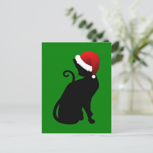Santa Cat Feestdagenkaart (Staand voorkant)