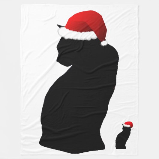 Santa Cat Fleece Blanket Deken (Voorkant)