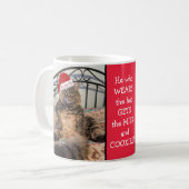 Santa Cat Gets Milk en Cookies kerstMok Koffiemok (Voorkant links)