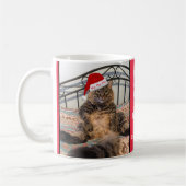Santa Cat Gets Milk en Cookies kerstMok Koffiemok (Links)