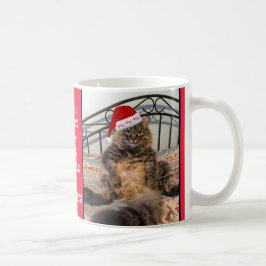 Santa Cat Gets Milk en Cookies kerstMok Koffiemok