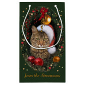 Santa Cat Gift Bag Klein Cadeauzakje (Achterkant)