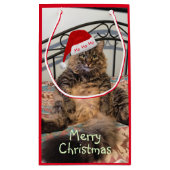 Santa Cat Ho Ho Ho Small Gift Bag Klein Cadeauzakje (Achterkant)