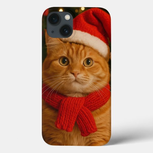 Santa Cat iPhone 13 Case (Achterkant)