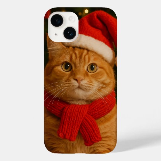 Santa Cat iPhone 14 Hoesje (Achterkant)