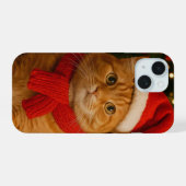 Santa Cat iPhone 15 Case (Achterkant horizontaal)