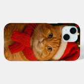 Santa Cat iPhone 15 Hoesje (Achterkant (horizontaal))