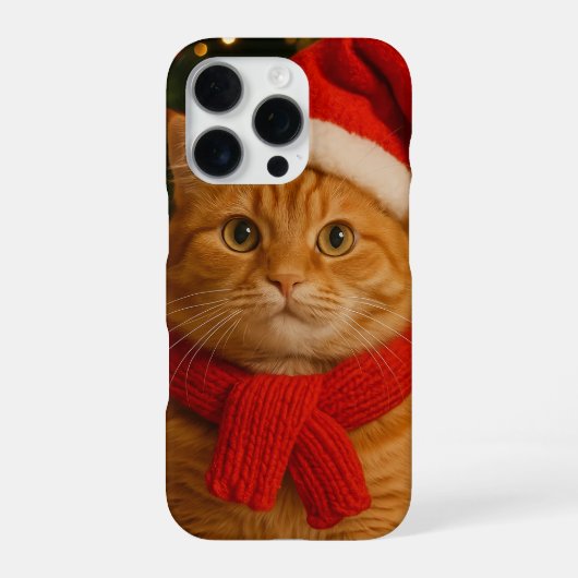 Santa Cat iPhone 16 Pro Case Hoesje (Achterkant)