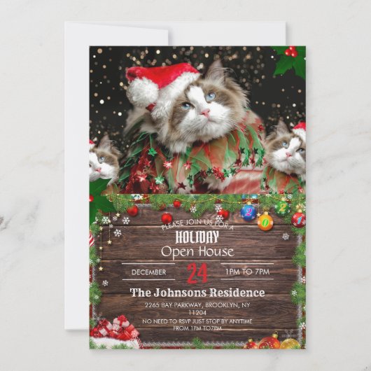 Santa Cat Kaart (Voorkant)