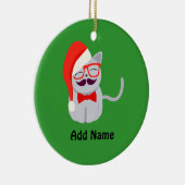 Santa Cat Keramisch Ornament (Rechts)