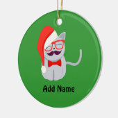 Santa Cat Keramisch Ornament (Links)