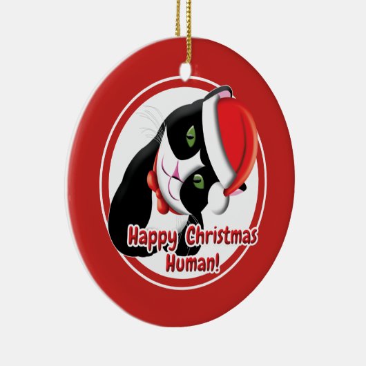 Santa Cat Keramisch Ornament (Rechts)