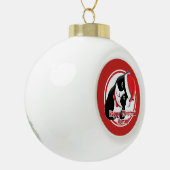 Santa Cat Keramische Bal Ornament (Links)