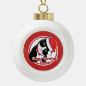 Santa Cat Keramische Bal Ornament (Voorkant)